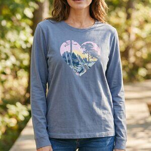 Life is Good W's RV Heart Landscape Long Sleeve Crusher Tee